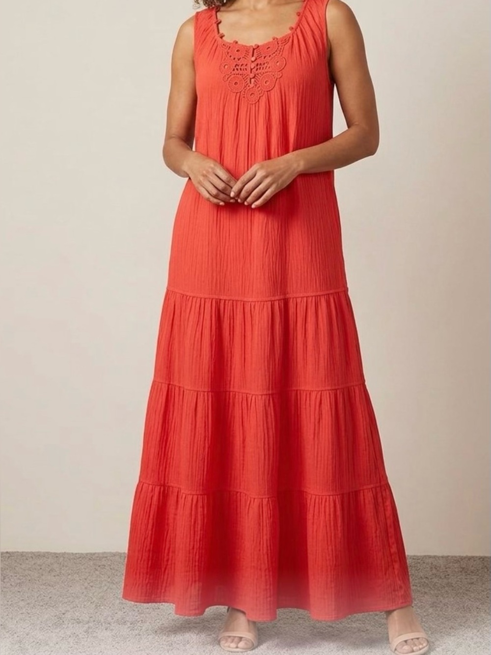 🌴⛱️NWT Papaya ⛱️🧡Sleeveless MIDI Dress Size L